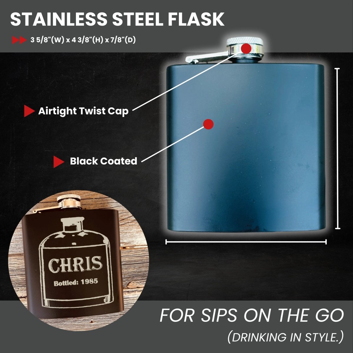 Twist and Shoot - Flask - GroomsDay