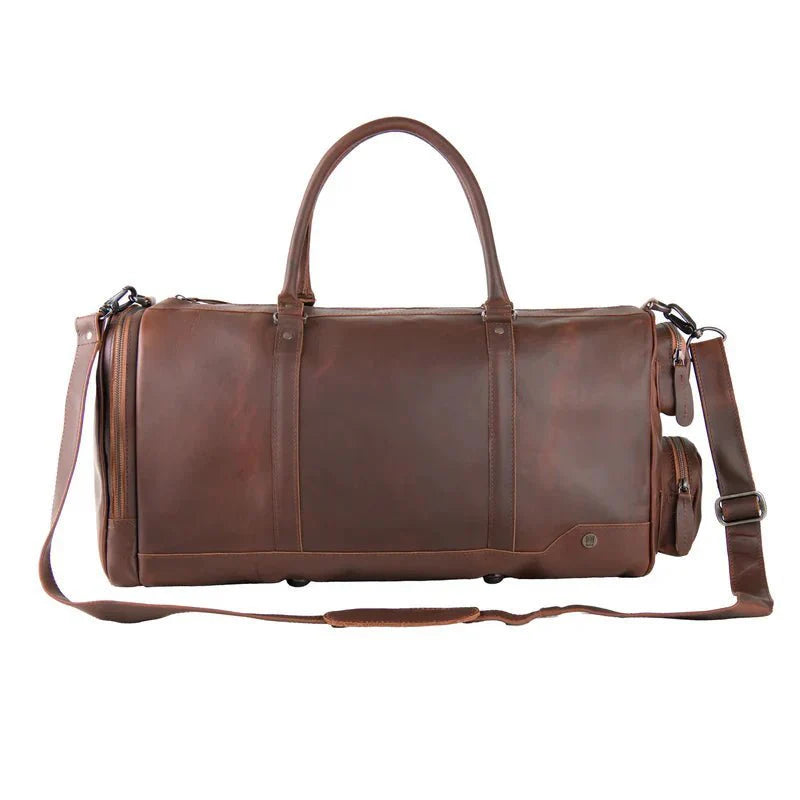 Monogrammed Luxury Leather Duffle Bag - Duffel Bags - GroomsDay