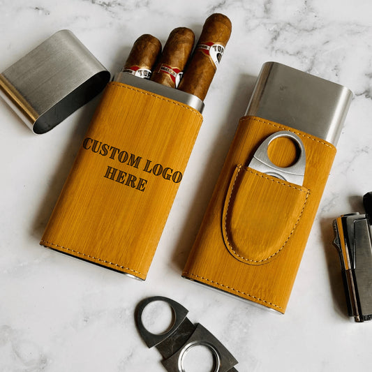 Unique Personalized Custom Logo Cigar Case Customized Cigar Case Gifts for Men by Groovy Guy