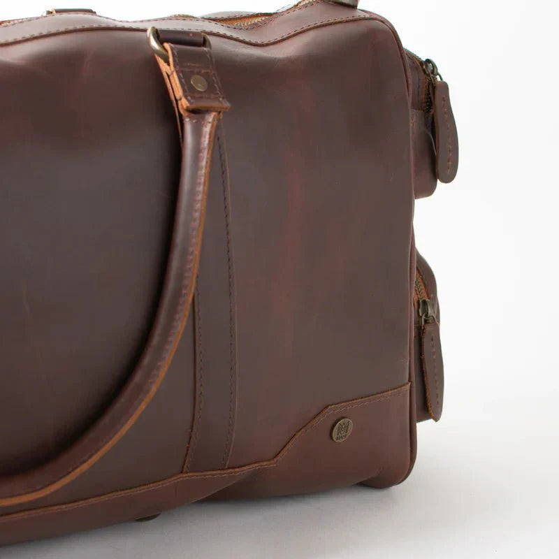 Monogrammed Luxury Leather Duffle Bag - Duffel Bags - GroomsDay
