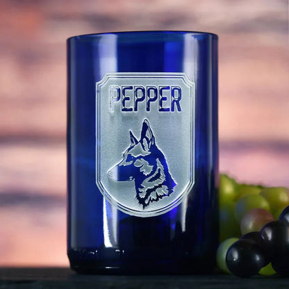 Custom Dog Breed Blue Cocktail Glass - Drinkware - GroomsDay