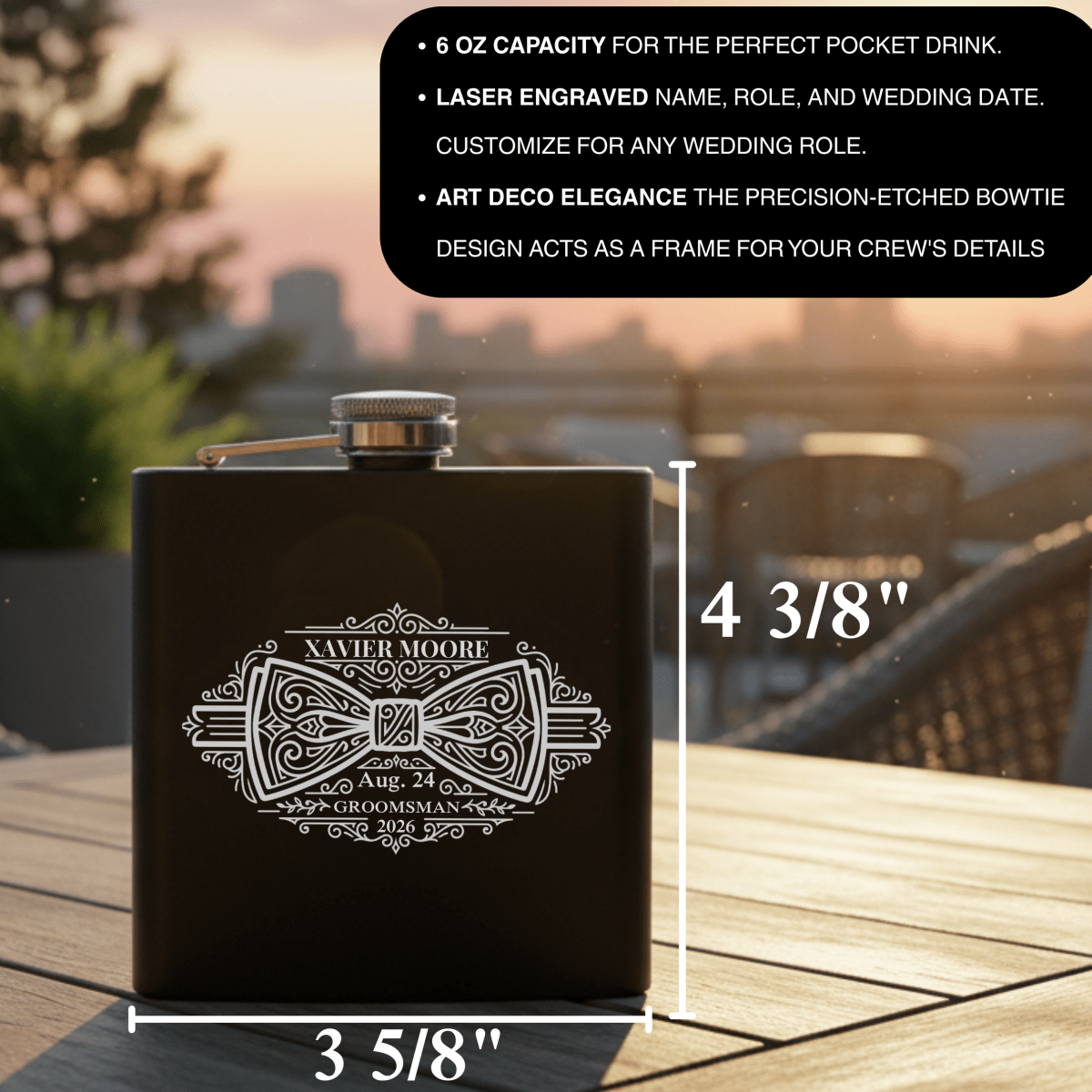 Speakeasy Groomsmen Flask - Groomsmen - GroomsDay
