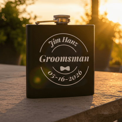 Fine Reserve Grooms Crew Flask - Custom Flasks - GroomsDay