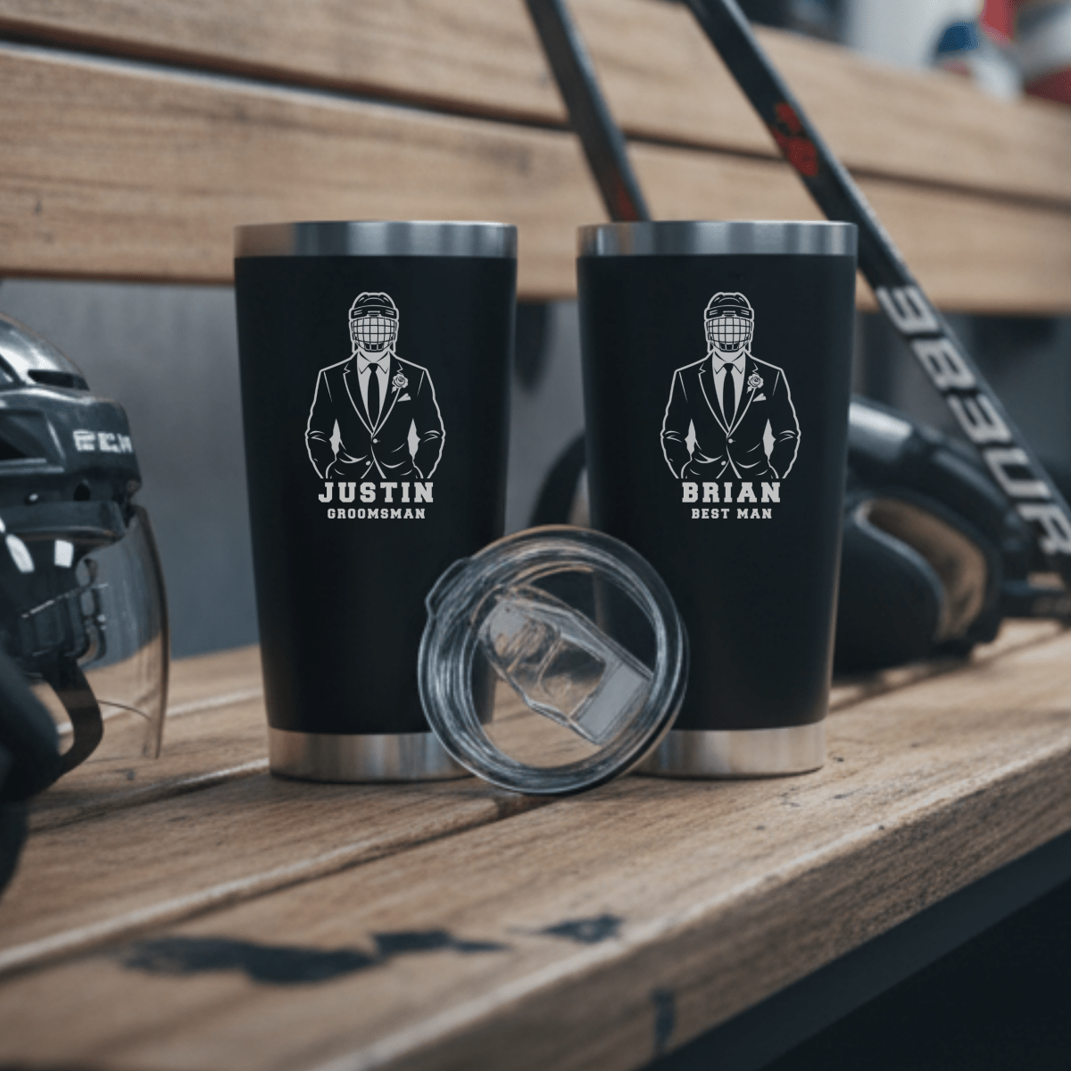 Hat Trick Groomsmen Tumbler - Sports Groomsmen Gifts - GroomsDay