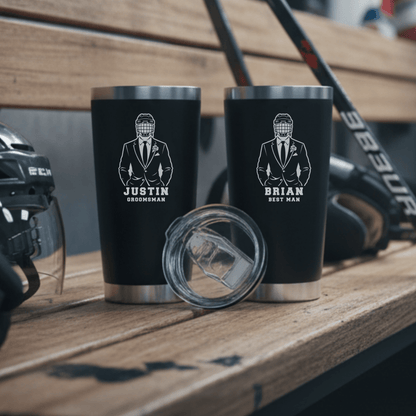 Hat Trick Groomsmen Tumbler - Sports Groomsmen Gifts - GroomsDay