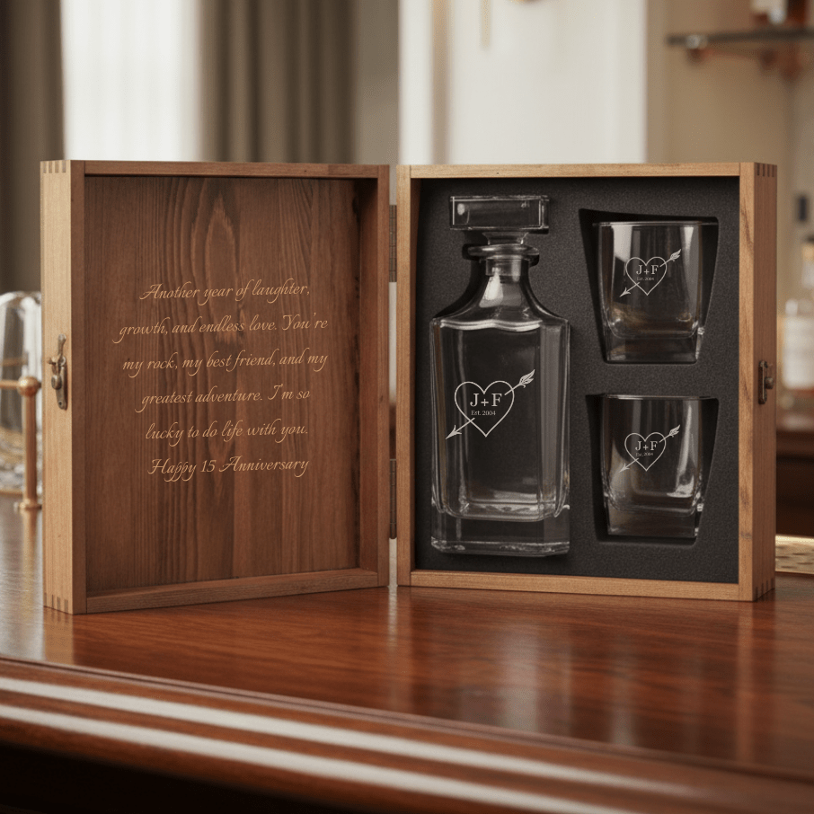 Forever Yours Decanter Set - Anniversary - GroomsDay