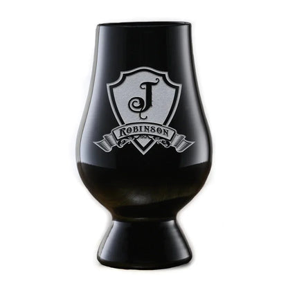 Engraved Black Glencairn Whiskey Glass - Whiskey - GroomsDay