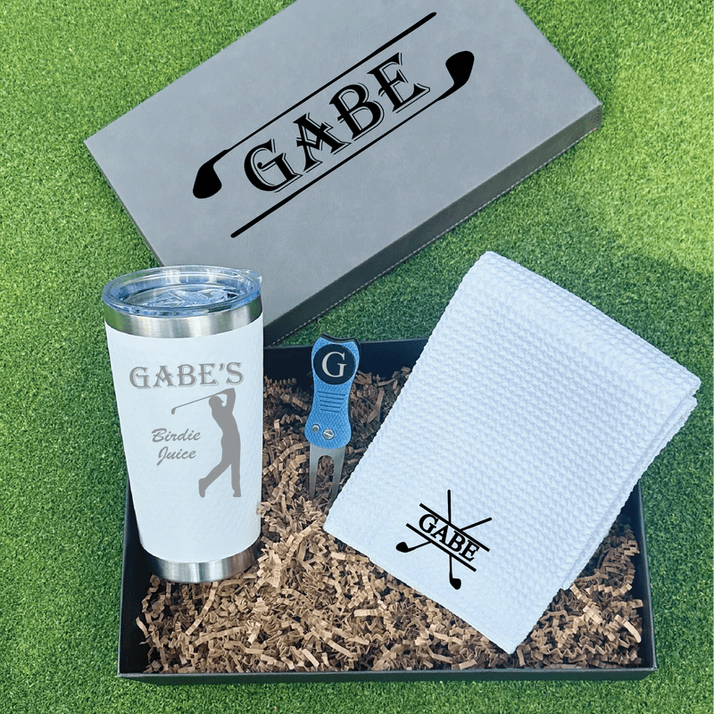 Golf popular Accessory Set with Laser Engraved Wood Box - Golf Pen, Divot Tool & Money Clip Gift Set with Free Personalizatino