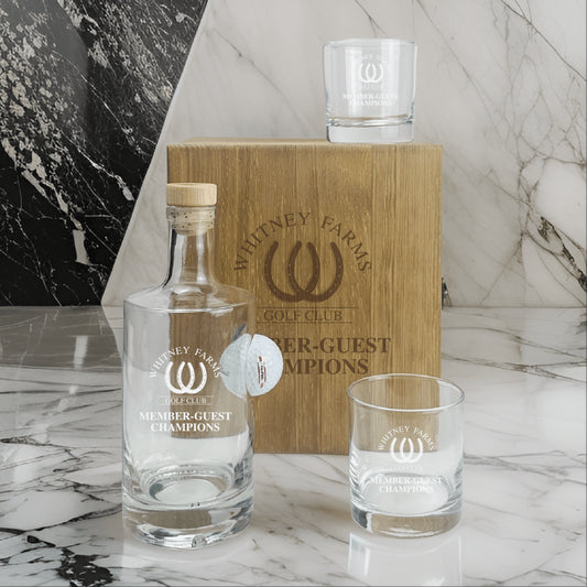 Unique Personalized Custom Logo Golf Ball Decanter Set Customized Golf Outing Gifts for Men by Groovy Guy