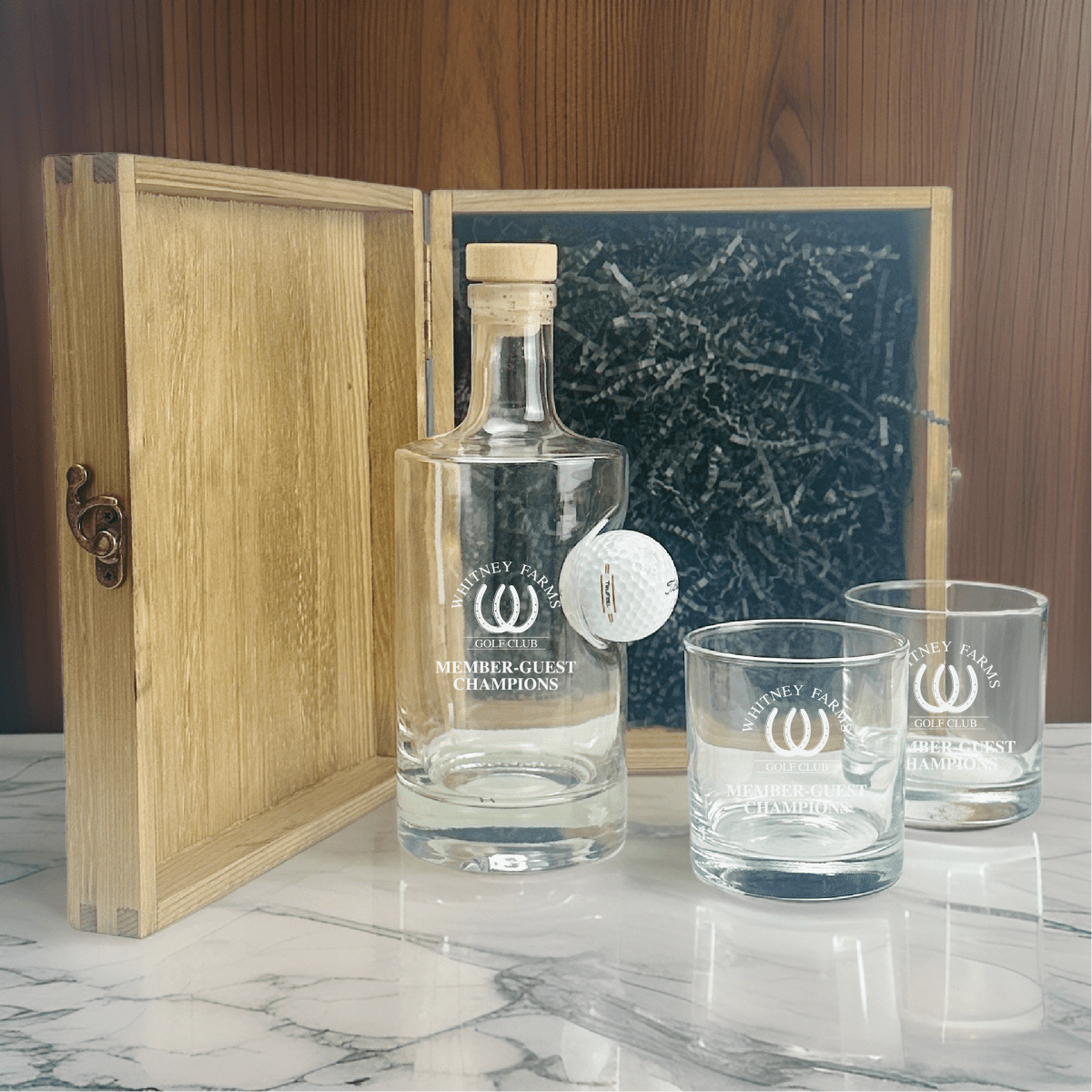 Custom Logo Golf Ball Decanter Set - Golf Outing - GroomsDay