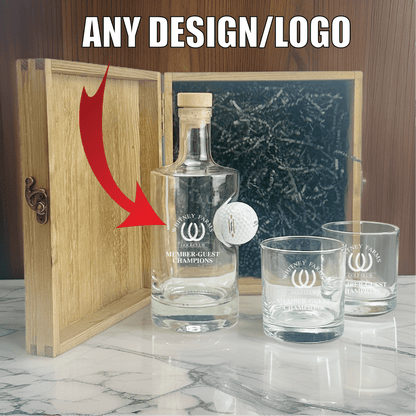 Custom Logo Golf Ball Decanter Set - Golf Outing - GroomsDay
