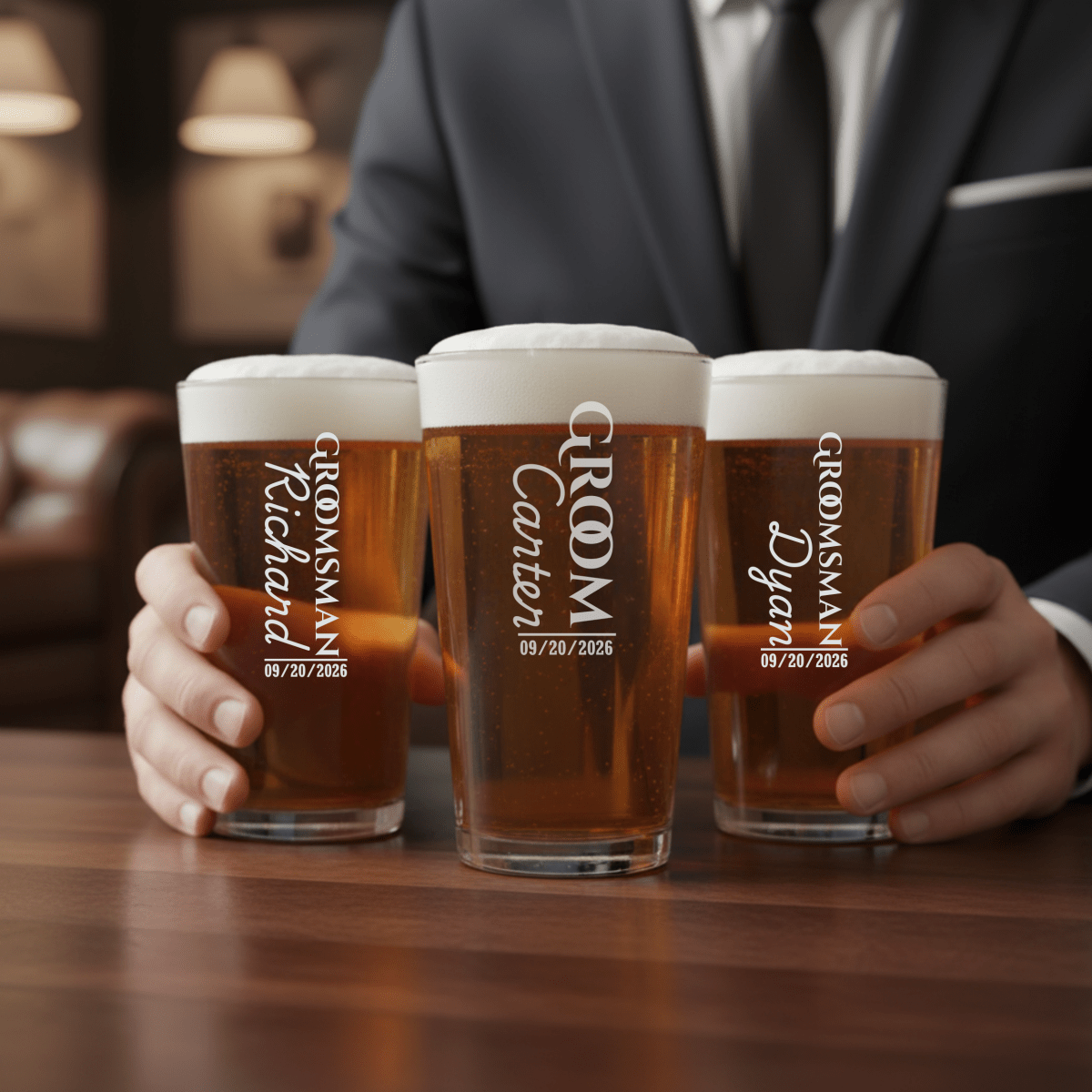 Grooms Crew Pint Glass - Bachelor Party - GroomsDay
