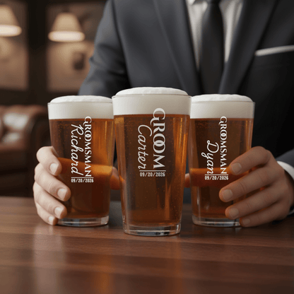 Grooms Crew Pint Glass - Bachelor Party - GroomsDay