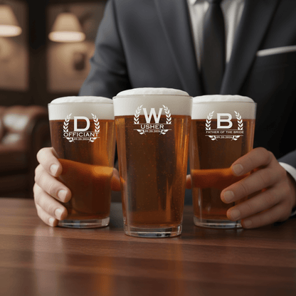 The Signature Groomsmen Pint Glass - Groomsmen - GroomsDay