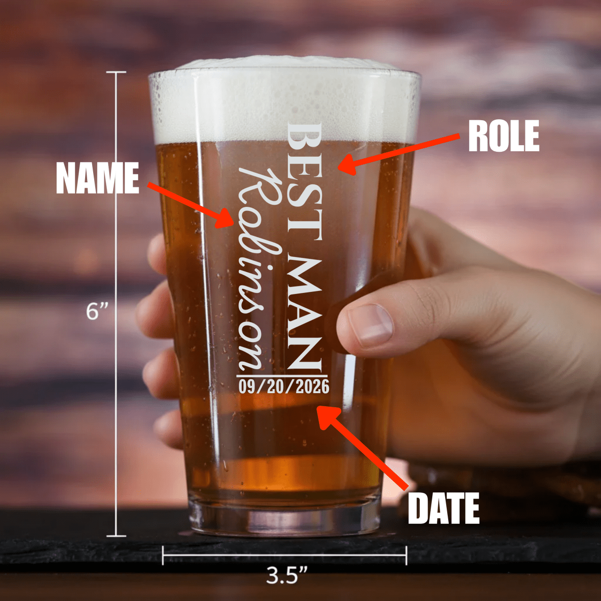 Grooms Crew Pint Glass - Bachelor Party - GroomsDay
