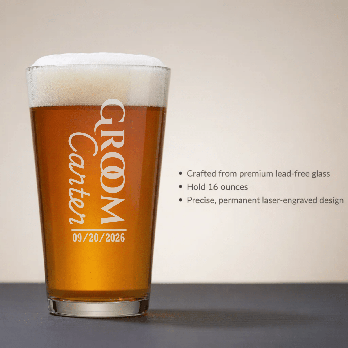 Grooms Crew Pint Glass - Bachelor Party - GroomsDay