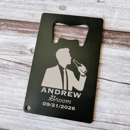 Suited Up Card Opener - Bottle Openers - GroomsDay