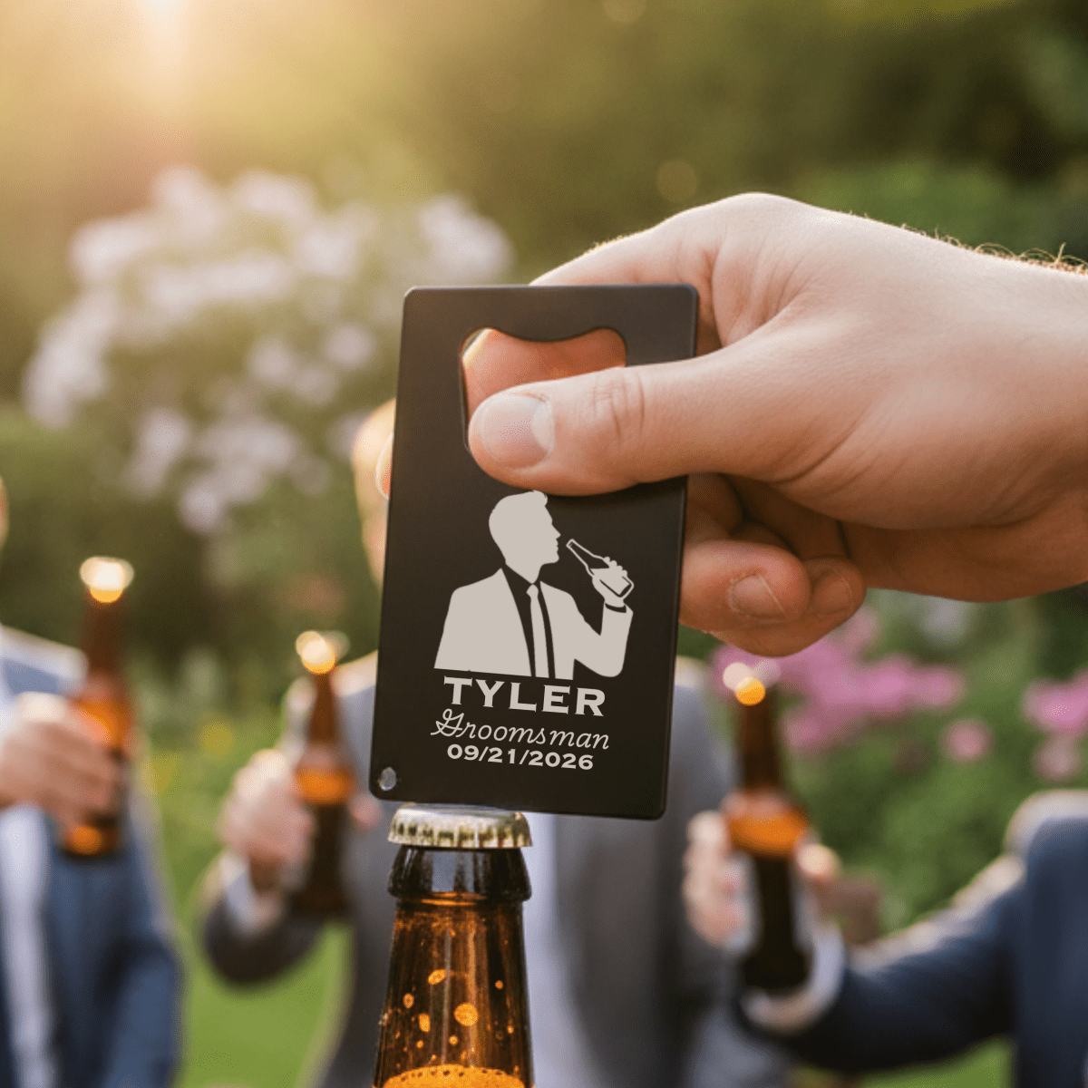 Suited Up Card Opener - Bottle Openers - GroomsDay