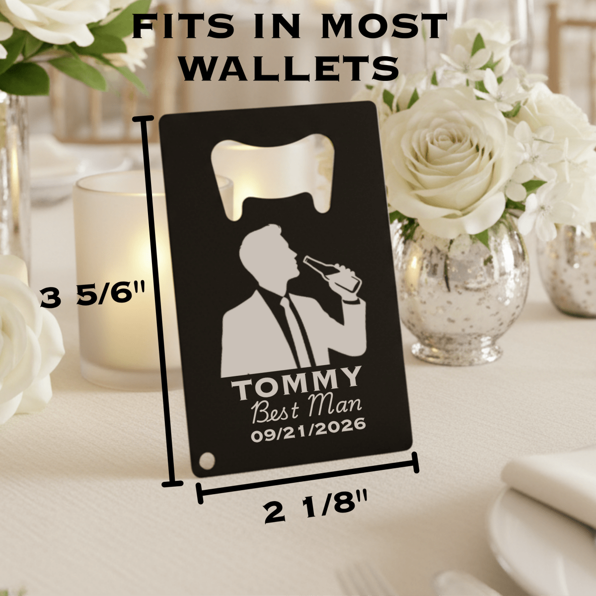 Suited Up Card Opener - Bottle Openers - GroomsDay