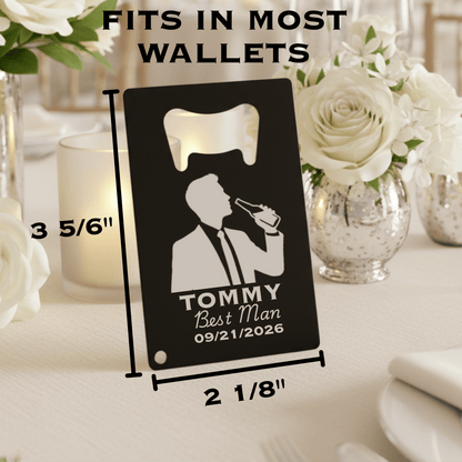 Suited Up Card Opener - Bottle Openers - GroomsDay