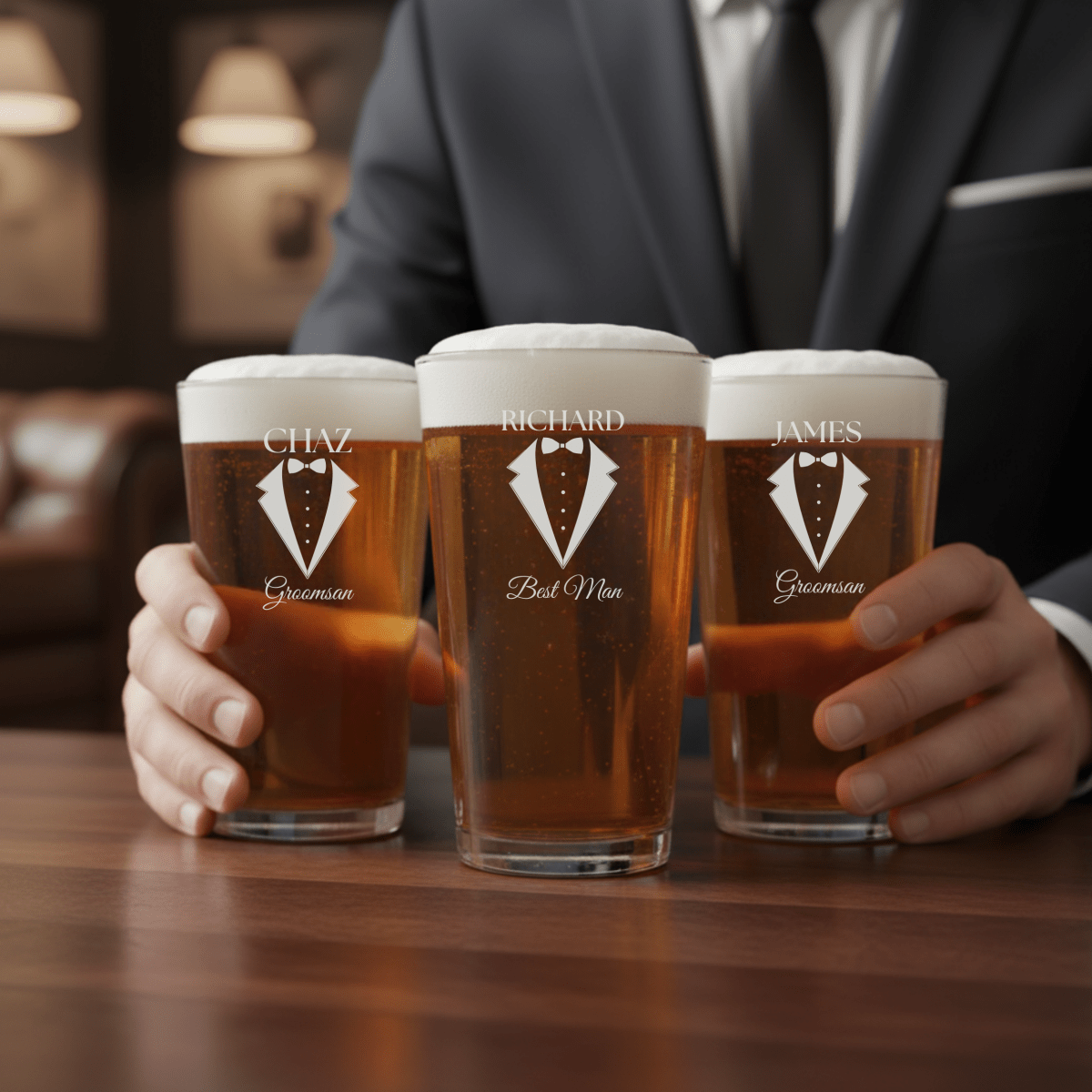 Wedding Party Pint Glass - Groomsmen - GroomsDay