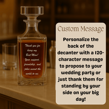 Personalized Wedding Party Decanter - Groomsman Gifts - GroomsDay