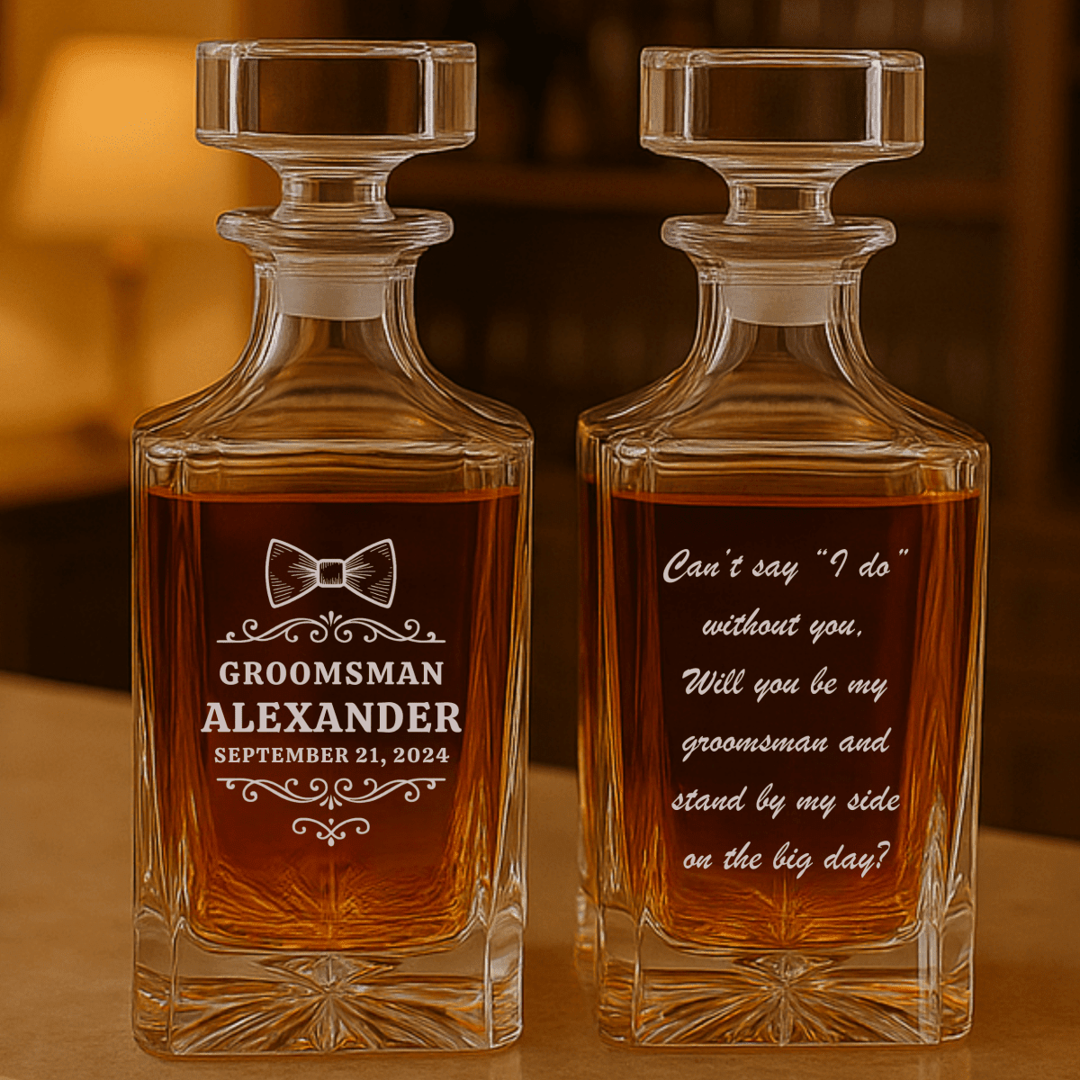 Personalized Wedding Party Decanter - Groomsman Gifts - GroomsDay