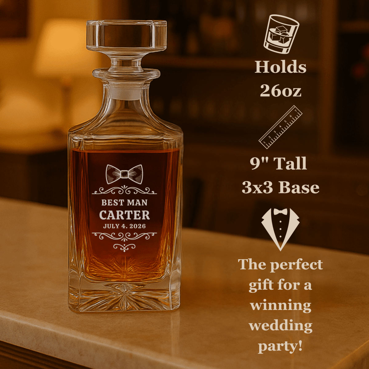 Personalized Wedding Party Decanter - Groomsman Gifts - GroomsDay