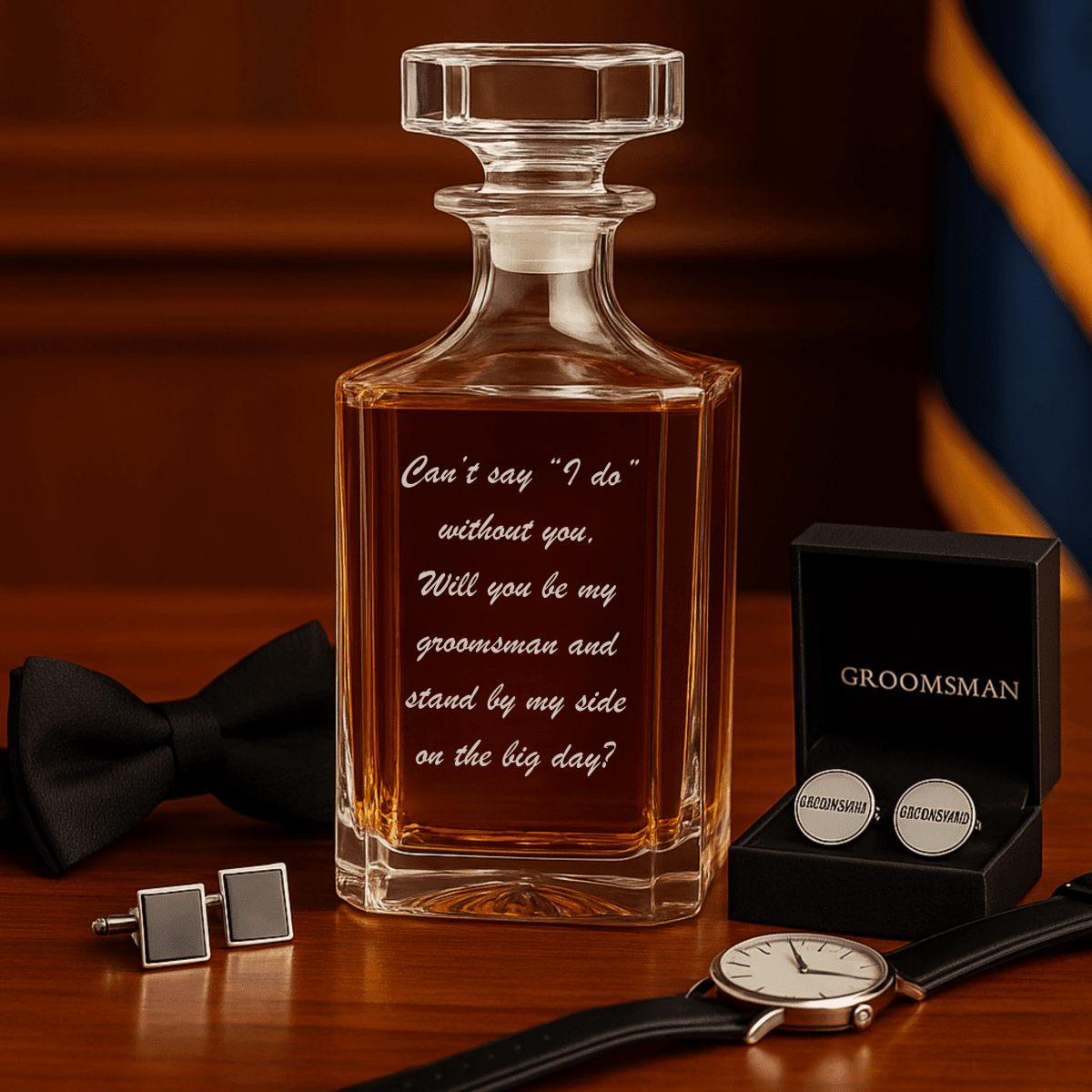 Unique Personalized The Wedding Wingman Decanter Customized Groomsman Gifts Gifts for Men by Groovy Guy