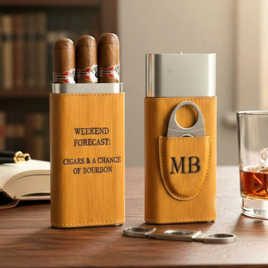 Cigar travel case for groomsman