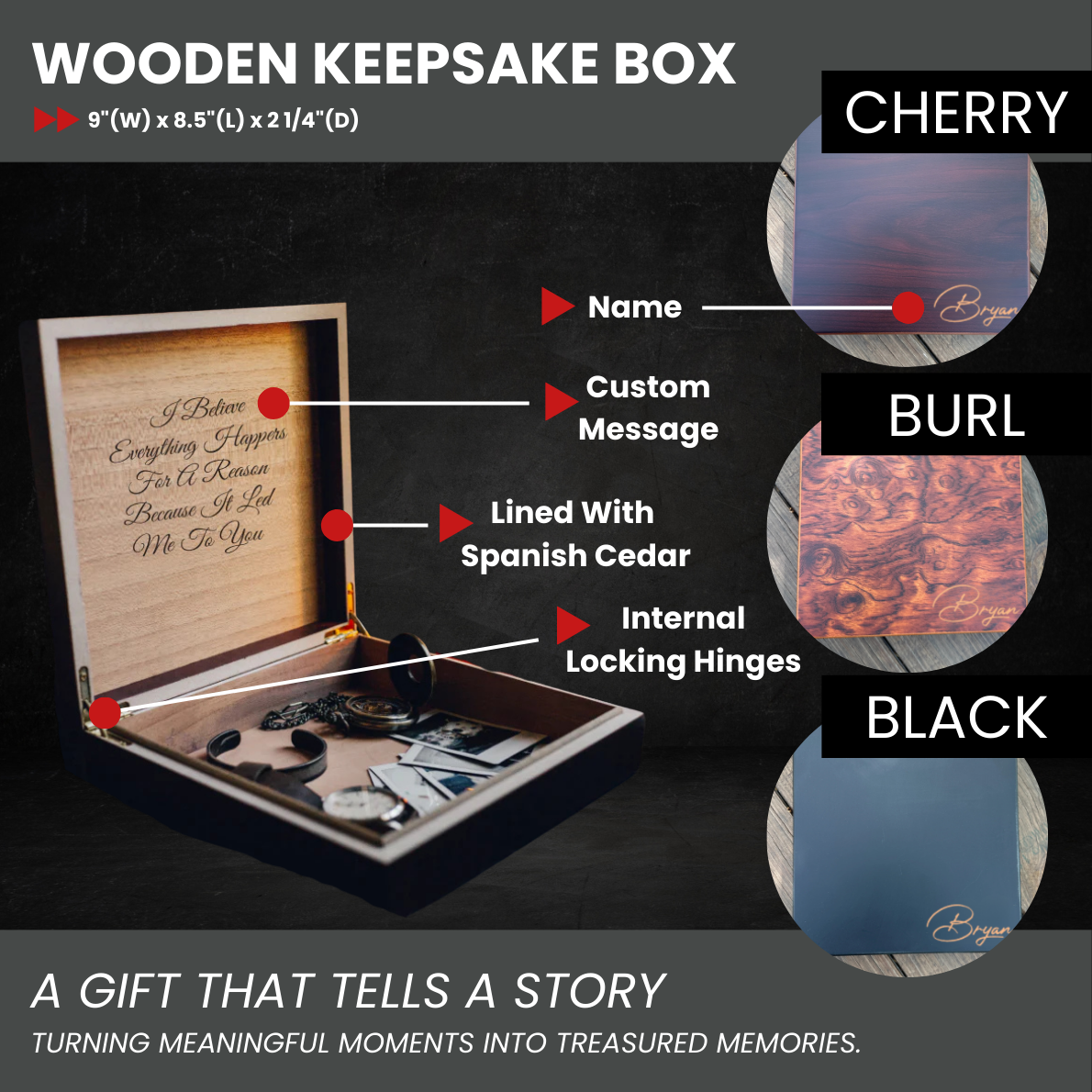 Personalized Men's Wooden Keepsake Box