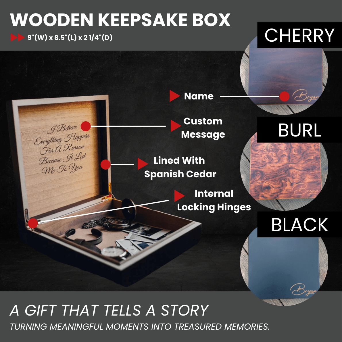 Personalized Men's Wooden Keepsake Box - Gift Set - GroomsDay