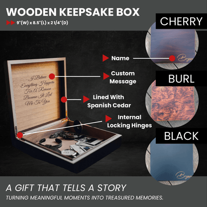 Personalized Men's Wooden Keepsake Box - Gift Set - GroomsDay