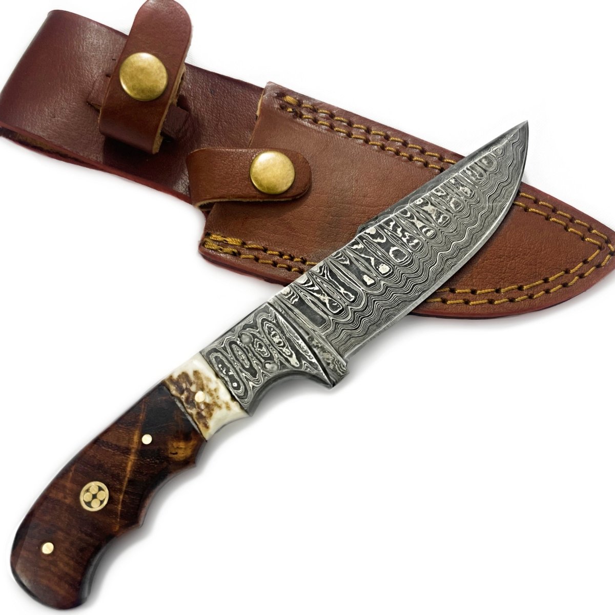 Damascus Steel Fixed Blade Knife - Damascus Knife - GroomsDay
