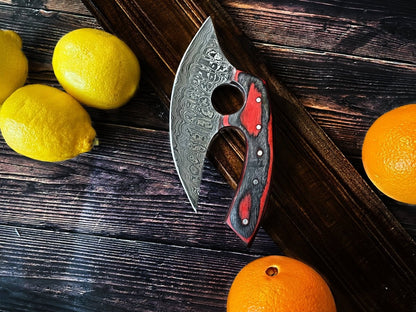 Custom Alaskan Ulu Blade - Damascus Knife - GroomsDay