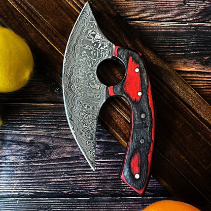 Custom Alaskan Ulu Blade - Damascus Knife - GroomsDay