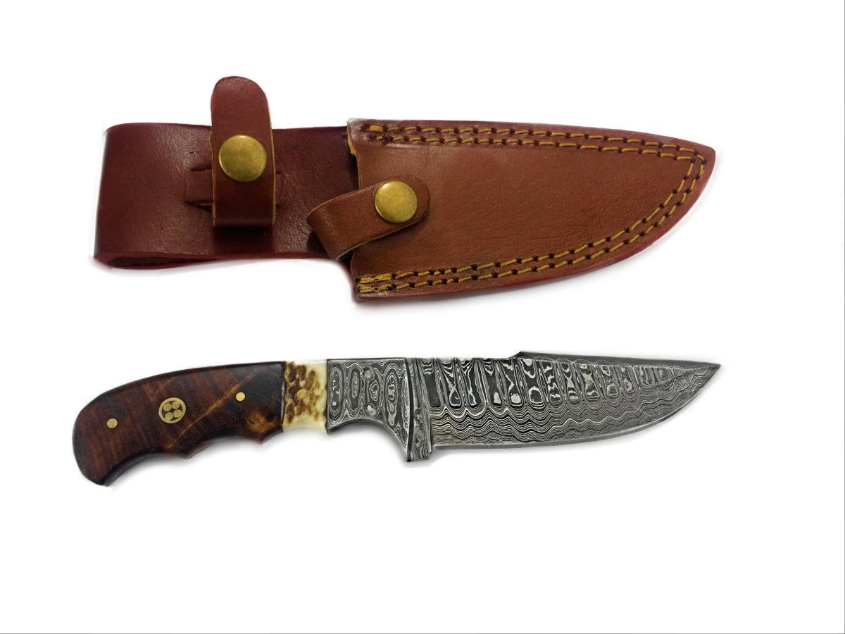 Damascus Steel Fixed Blade Knife - Damascus Knife - GroomsDay