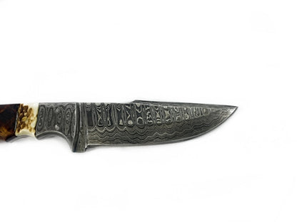 Damascus Steel Fixed Blade Knife - Damascus Knife - GroomsDay
