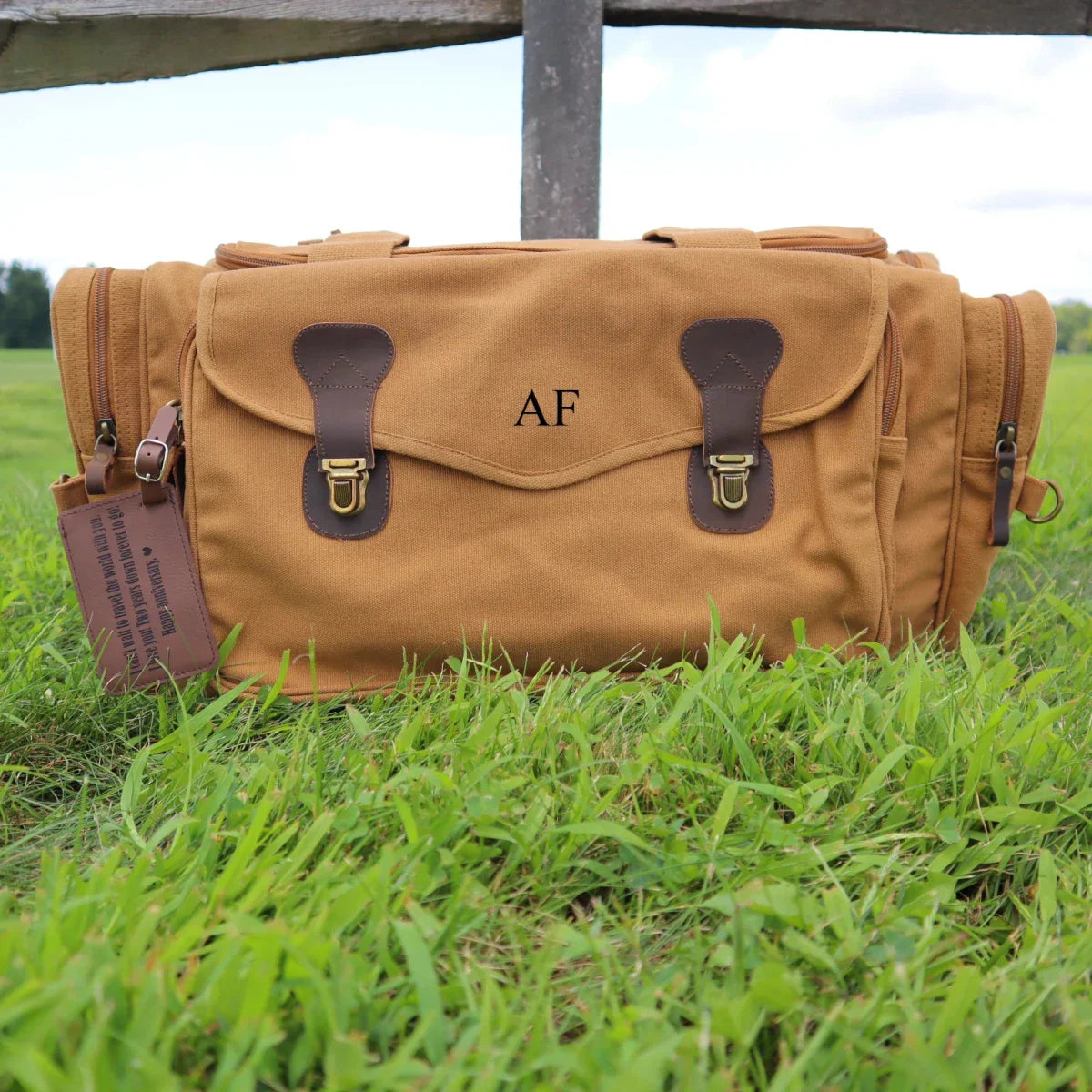 Thoughtful Personalized Duffle Bag with Custom Message - Duffle Bag - GroomsDay