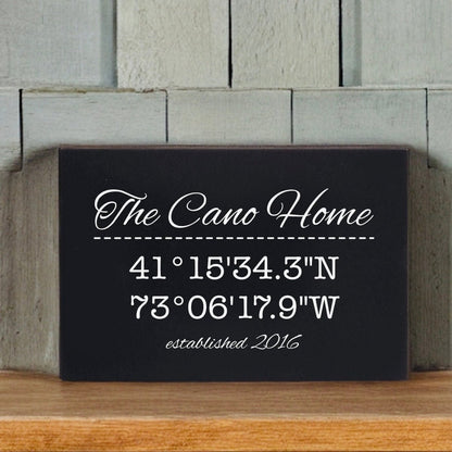 Our Home Coordinates Sign - Pub Signs - GroomsDay