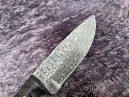Black Micarta Damascus - Damascus Knife - GroomsDay