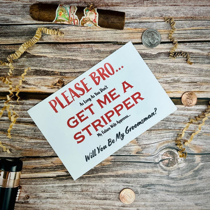 No Strippers... (wink wink) Groomsmen Proposal Card - Groomsmen Card - GroomsDay
