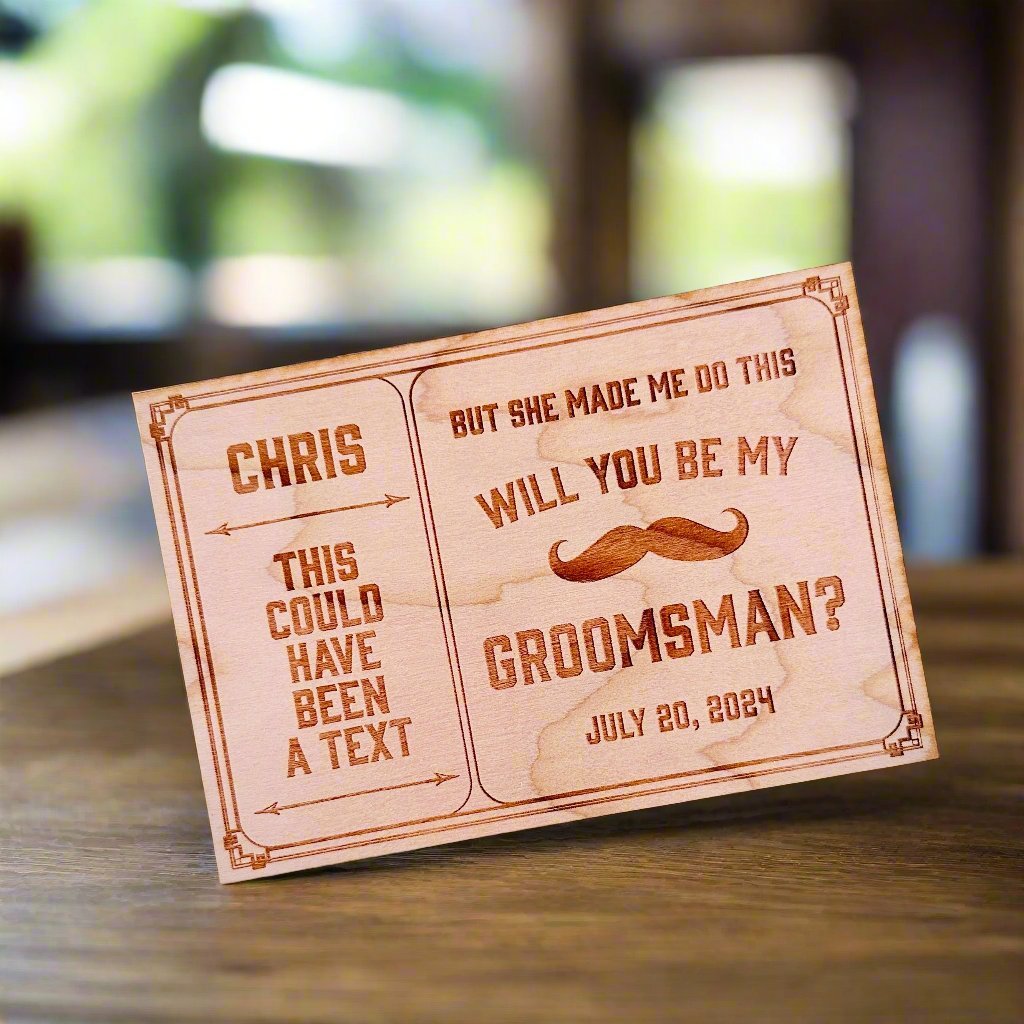 Wooden Groomsmen Proposal Card - Groomsmen Card - GroomsDay
