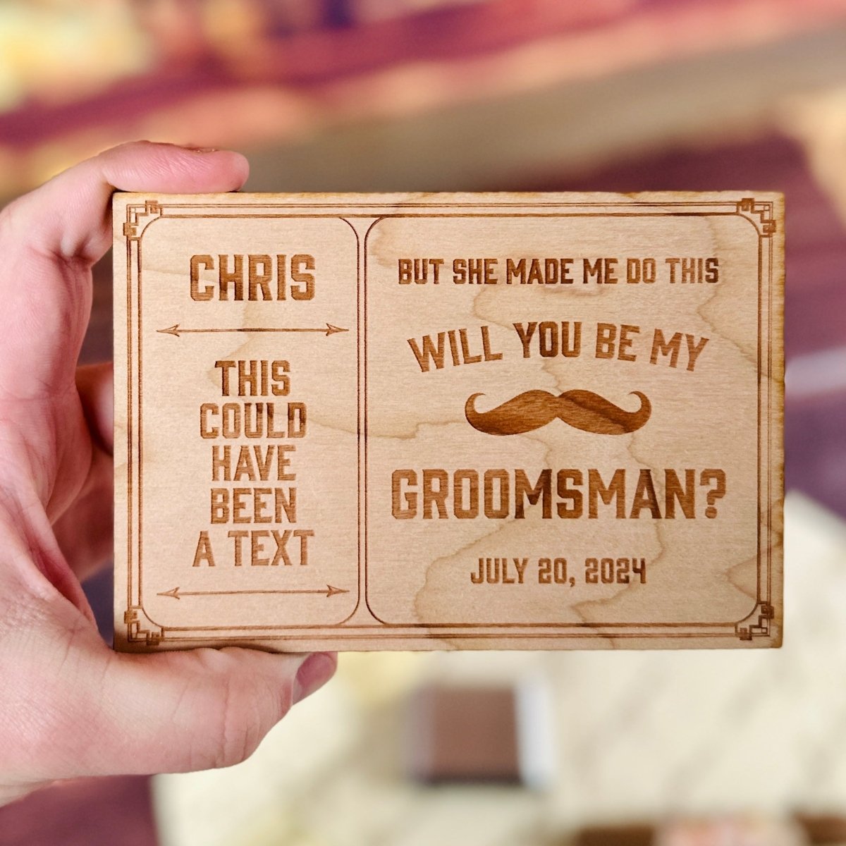 Wooden Groomsmen Proposal Card - Groomsmen Card - GroomsDay