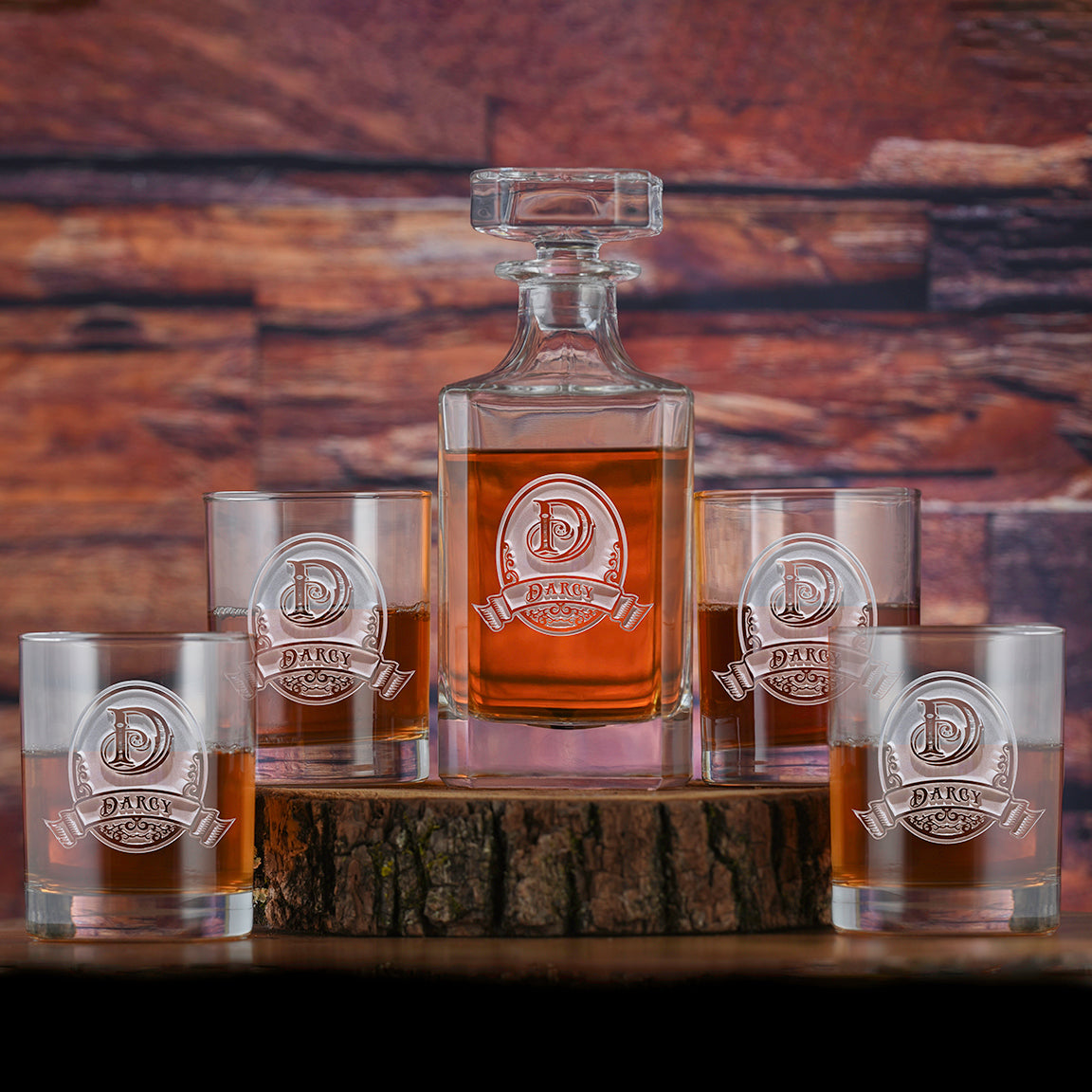 Bourbon Decanter and Glasses Gift Set