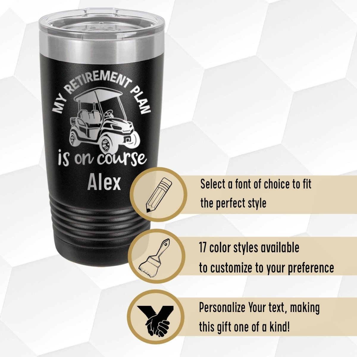 My Retirement Plan Is On Course Tumbler - Golf Tumblers - GroomsDay