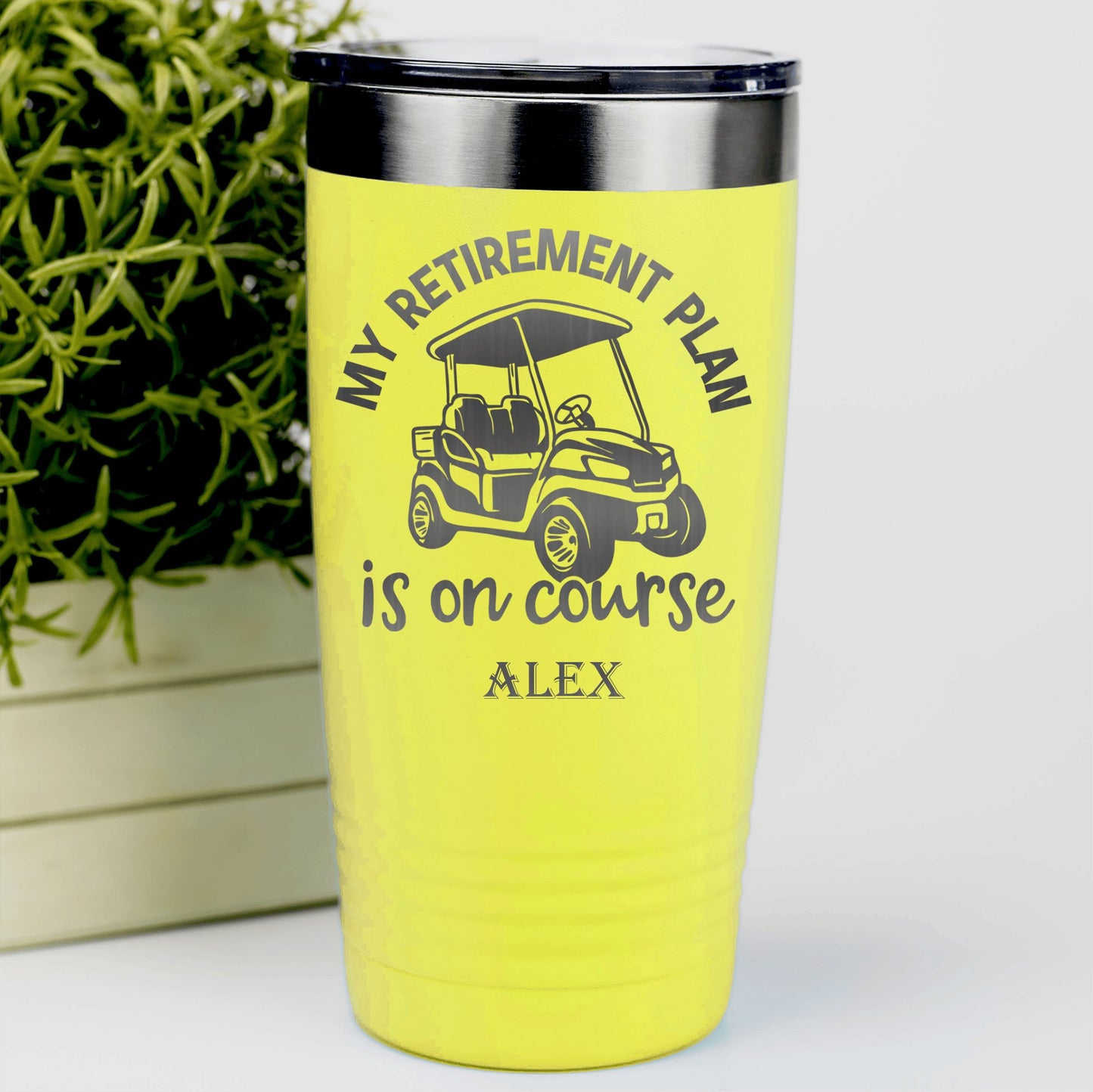 Yellow Golf Tumbler With My Retirement Plan Is On Course Design