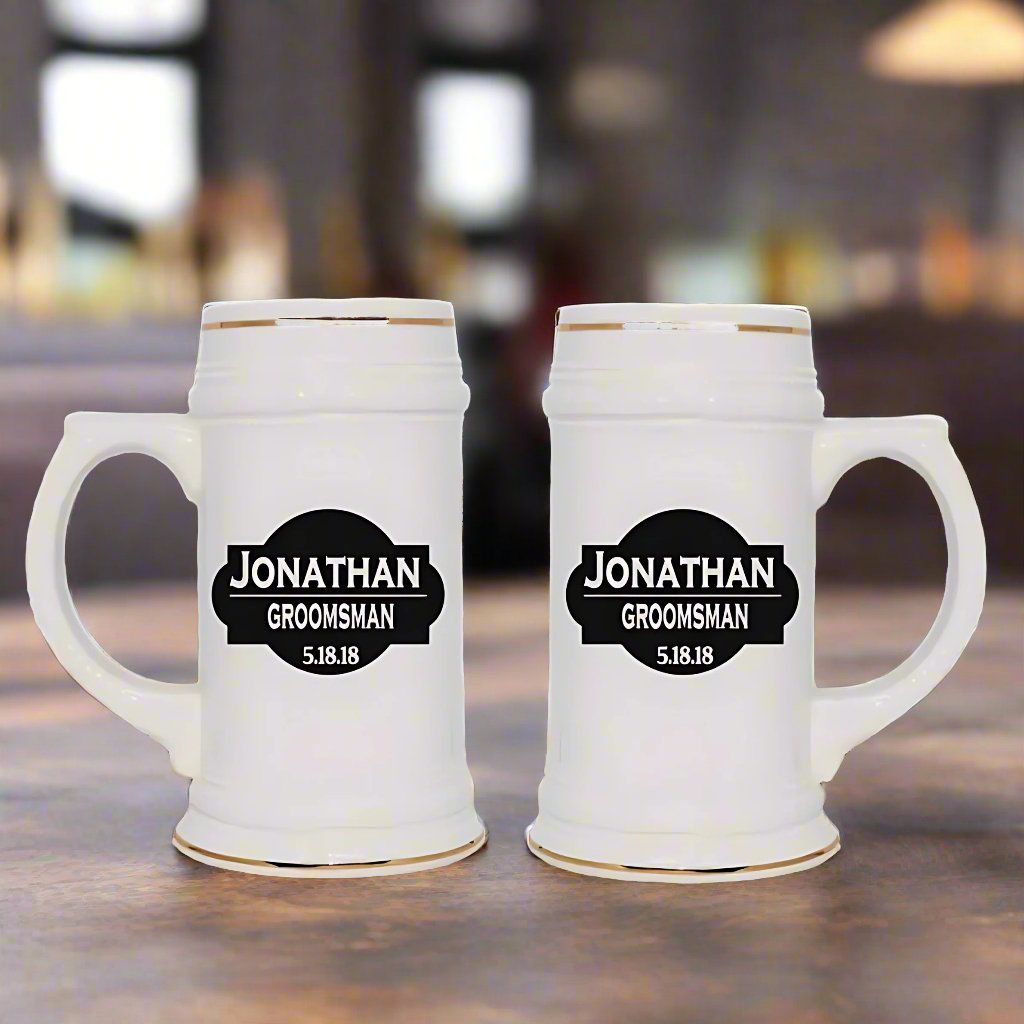 Custom German Beer Stein - Drinkware - GroomsDay