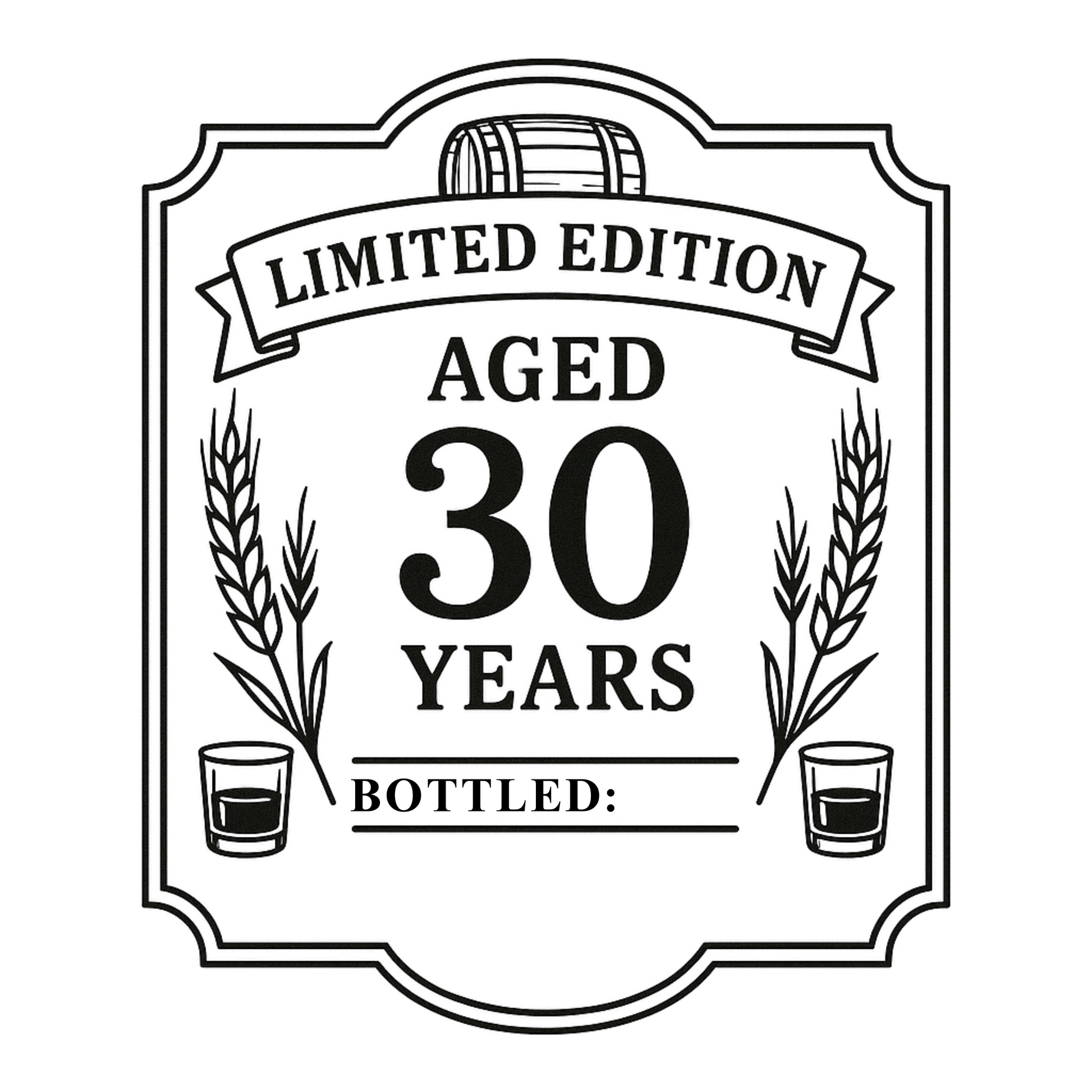 Custom 30th Birthday Decanter – Limited Edition Whiskey Gift for Him