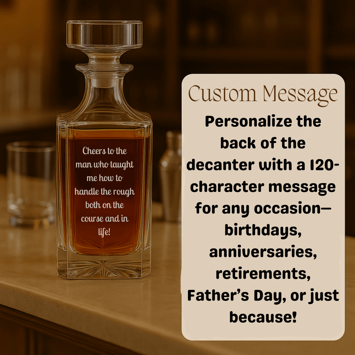 Unique Personalized The 19th Hole Reserve Decanter Customized Retirement Gifts for Men by Groovy Guy